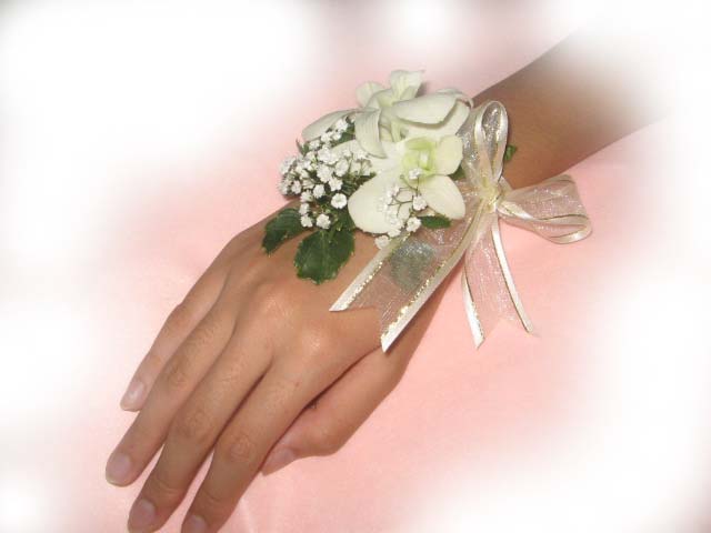 Wedding corsage wristlets